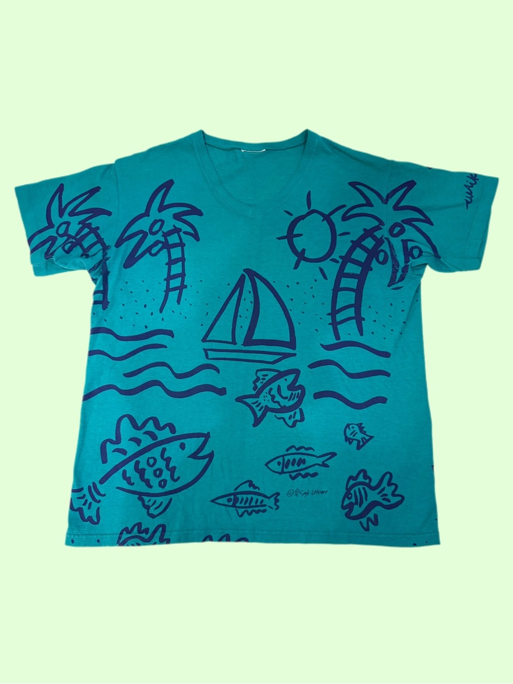 Vintage 90s SGT Leisure All Over Pattern Hawaii Waikiki AOP Short Sleeve XL